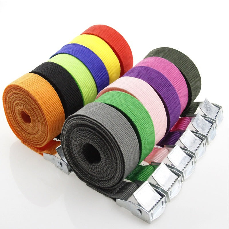 2M Car Tension Rope Tie Down Strap Travel Baggage Belt Climbing Bag Belt With Alloy Buckle