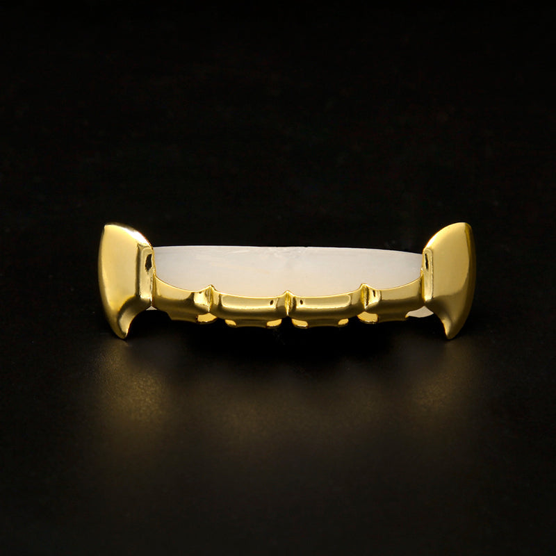Gold Plated Teeth Hip-Hop Top & Bottom Mouth Grillz Caps