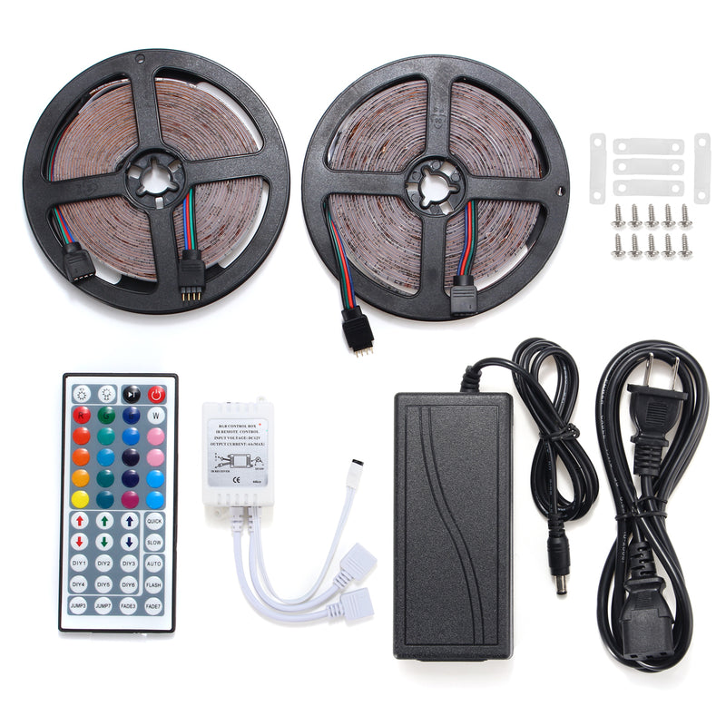 10M 600 LED SMD3528 RGB Color Changing LED Flexible Strip Light Kit + IR Controller + Adapter DC12V