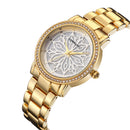 CRRJU 2109 Diamonds Dial Case Women Wrist Watch Stainless Steel Quartz Watches