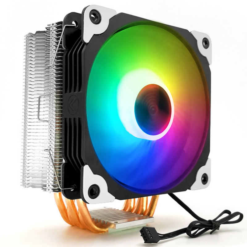 Coolmoon 1PCS 12cm Adjustable RGB CPU Heat Sink with 5 Heat Pipe Computer Case PC Cooling Fan