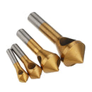 Drillpro 4pcs Countersink Deburring Bit Set Titanium Coated Chamfering Drill Oblique Hole Chamfer