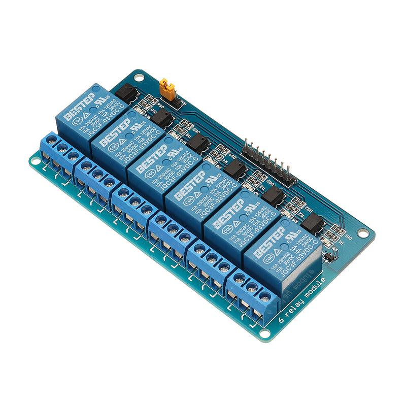 BESTEP 6 Channel 3.3V Relay Module Optocoupler Isolation Active Low