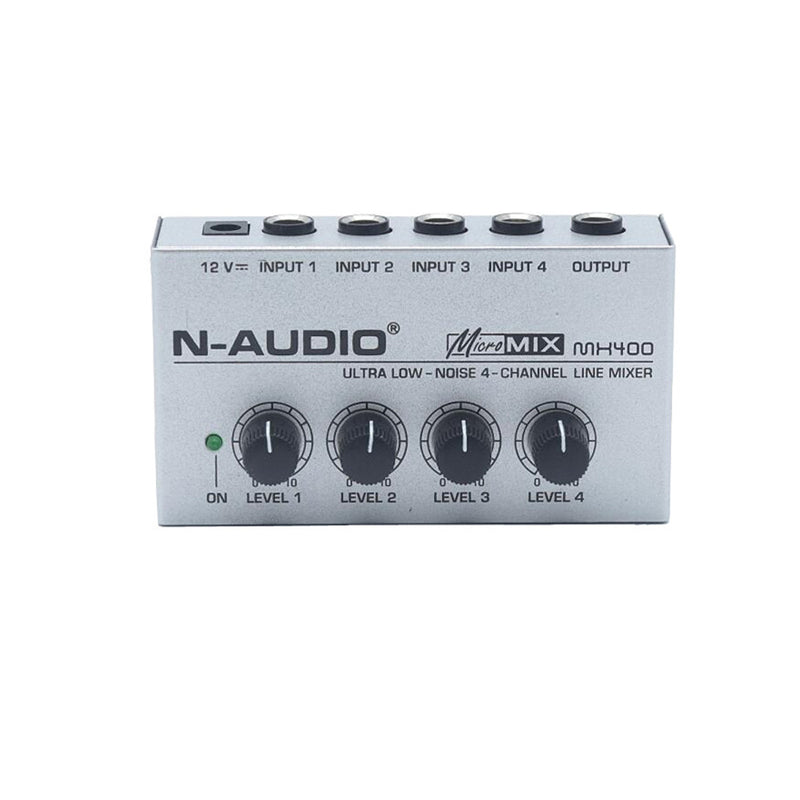 N-AUDIO MX400 Line Audio Mixer 4 Channels Input 1 Channel Output Line MONO Mixer With Power Adapter-EU Plug