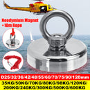 35-600KG Neodymium Fishing Salvage Recovery Magnet + 10M Rope For Detecting Metal Treasure