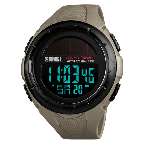 SKMEI 1405 Solar Power Digital Watch Stopwatch Luminous Display Alarm Calendar Outdoor Sport Watch