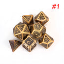 7pcs Set Embossed Heavy Metal Polyhedral Dices DND RPG MTG Role Playing Board Game Dices Set Zinc Alloy