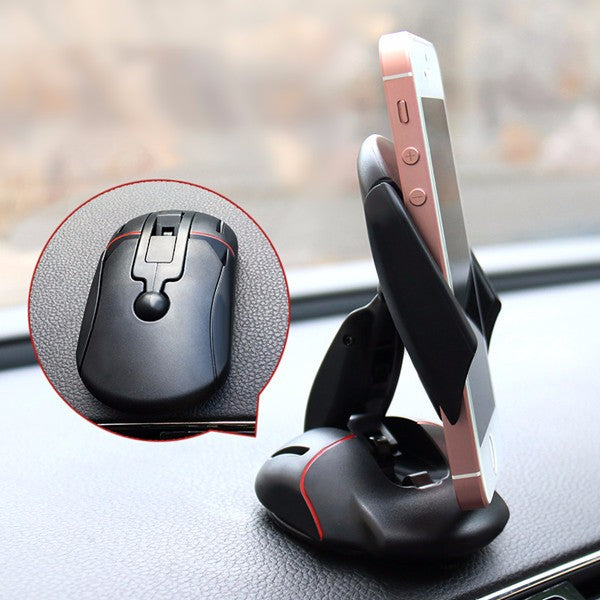 Free Rotation Mouse Shape Sucker Car Dashboard Holder Mount Stand For Less Than 6.5-inch Smartphone