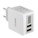 AISCD 2.1A EU Plug 2Ports USB Travel Wall Charger With LED Display For iphone X 8/8Plus Samsung S8 X