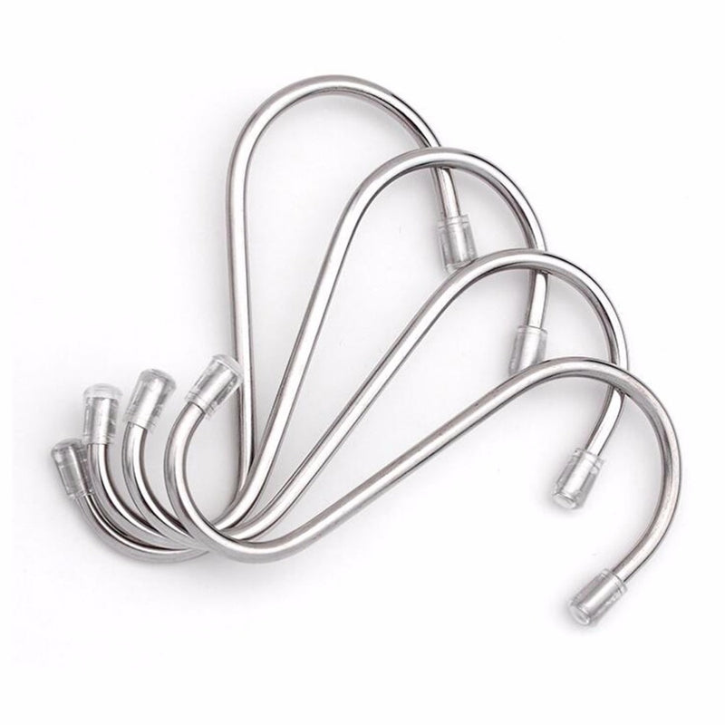 10 PCS S Shape Hooks Stainless Steel Bathroom Hanger Clasp Rack Robe Hook Protective