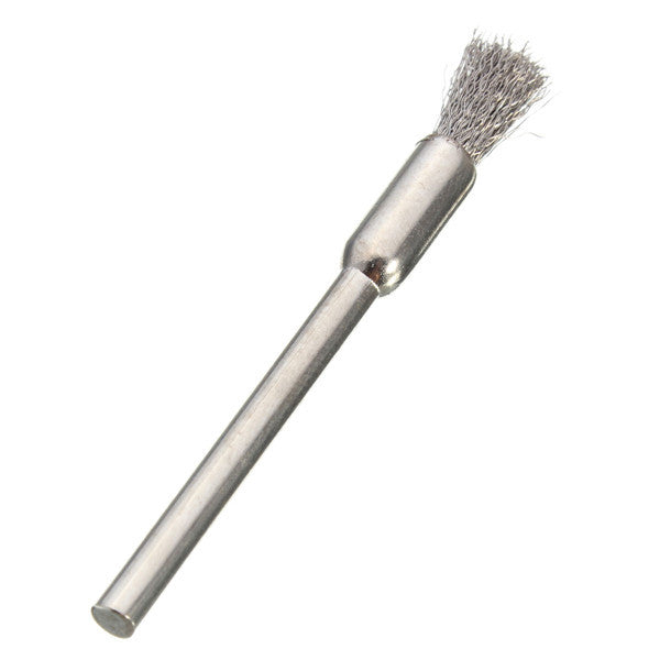 10pcs 3mm Shank Wire Brush Stainless Steel Head Removal Dust Burr Derusting Brush