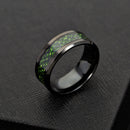Ethnic Solid Carbon Fiber Finger Rings Vintage Red Dragon Pattern Finger Ring Jewelry For men