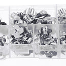 Suleve 80Pcs Zinc Plated Steel T-Nut 4 Pronged Tee Blind Insert Nuts Assortment M3/M4/M5/M6/M8
