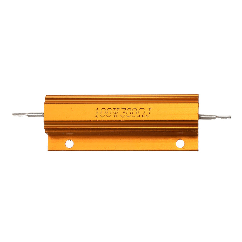 10pcs RX24 100W 300R 300RJ Metal Aluminum Case High Power Resistor Golden Metal Shell Case Heatsink Resistance Resistor