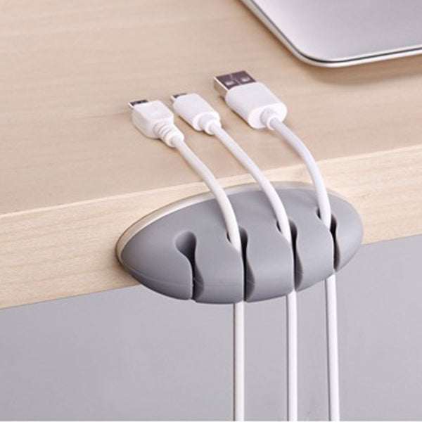 Seenda 4-Channel Silicone Earphone USB Cable Cord Winder Wrap Desktop Cable Organizer Wire Management Holder