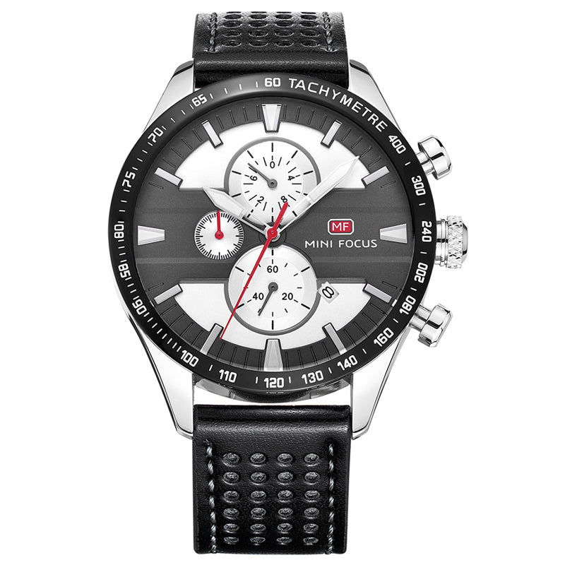 MINI FOCUS MF0002G Chronograph Men Wrist Watch Working Sub-dials Quartz Movement Watches