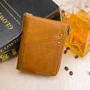 Men RFID Blocking Genuine Leather Wallet Clip Zip Short Purse Coins Card Holder Bag