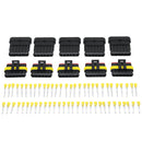 30 Set 1/2/3/4/5 Pin Sealed Waterproof Electrical Wire Connector Terminal Plugs