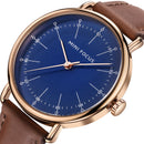 MINI FOCUS MF0056G Genuine Leather Quartz Watches Casual Style Analog Men Wrist Watch