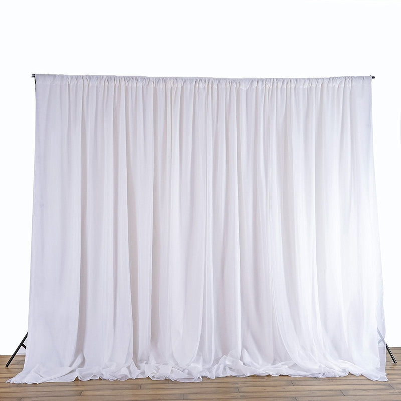 White Sheer Silk Drapes Panels Hanging Curtains Backdrop Home Wedding Party Decor