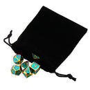 7pcs Embossed Heavy Metal Polyhedral Dices DnD RPG SET w/ Bag
