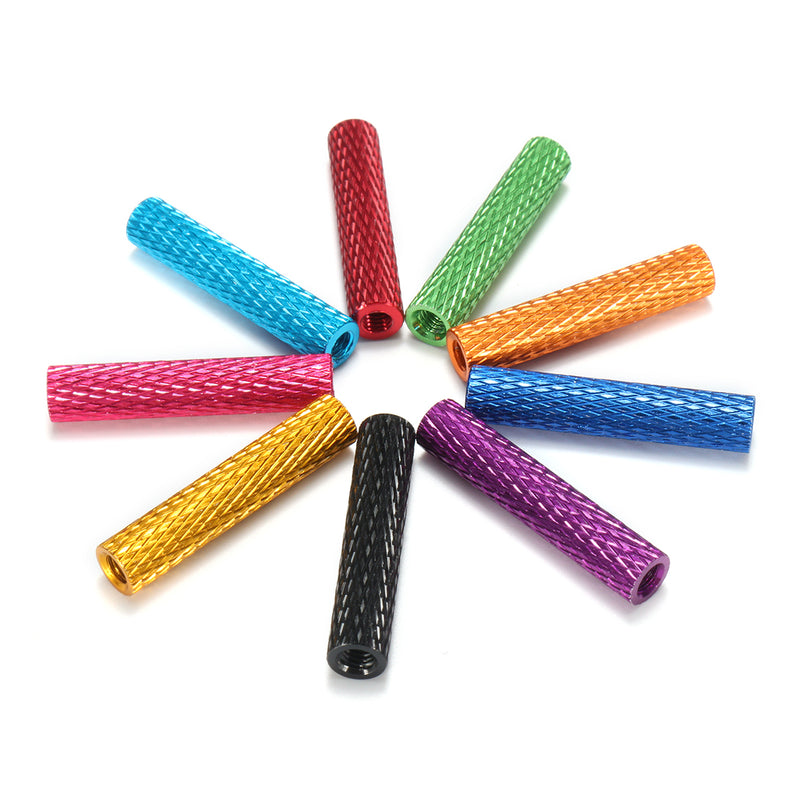 Suleve M3AS5 10Pcs M3 25mm Knurled Standoff Aluminum Alloy Anodized Spacer