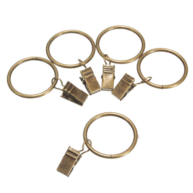 40pcs Metal Window Bathroom Curtain Clips Rings Pole Rod Voile Drapery 32mm Inner Diameter