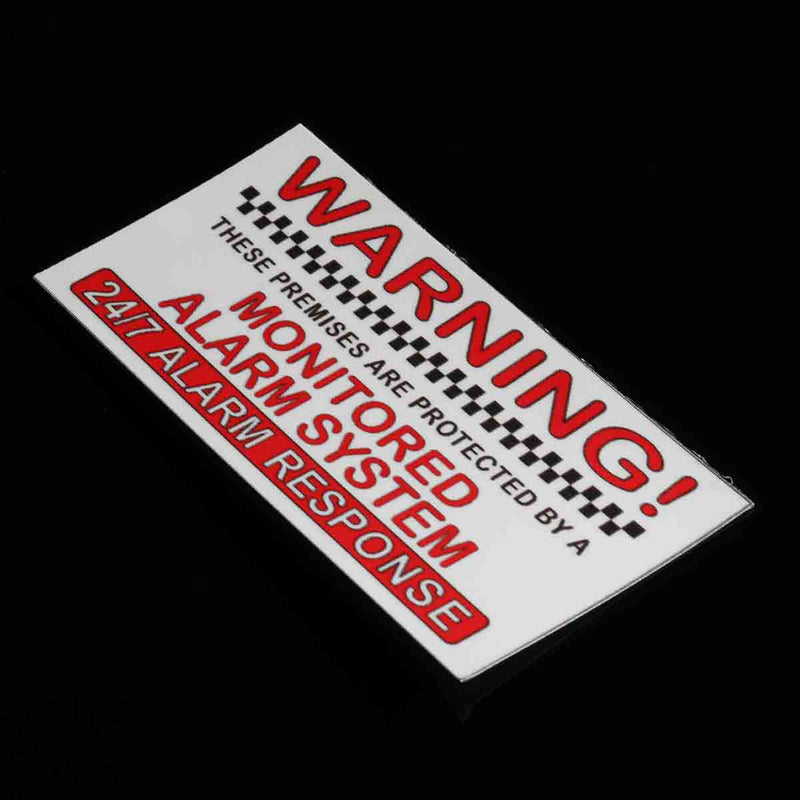 5Pcs Alarm System Monitored Warning Security External Sign Stickers PVC Waterproof