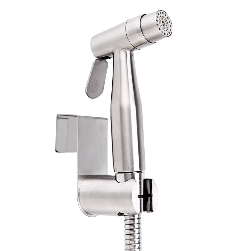 4Pcs Stainless Steel Portable Bidet Shattaf Douche Spray Hold Toilet Shower Head Hose Set