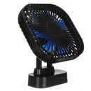 Mini Portable 3-Speed USB Timing Desk Fan 5000mAh Battery Rechargeable Fan-Blue/Black Fan Blade