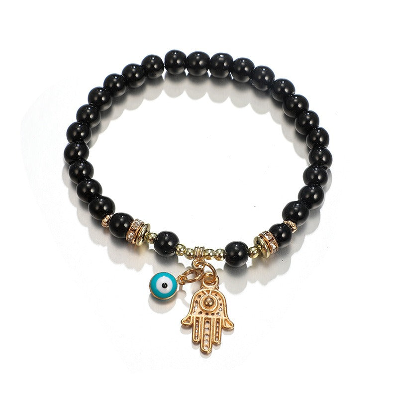 Trendy Diamond Woven Bracelet Metal Gold Head Multi-Layer Bracelet For Women