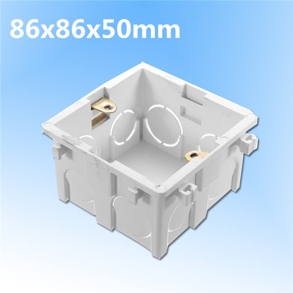 86x86mm Wall Plate Box Universal White Socket Switch Back Cassette