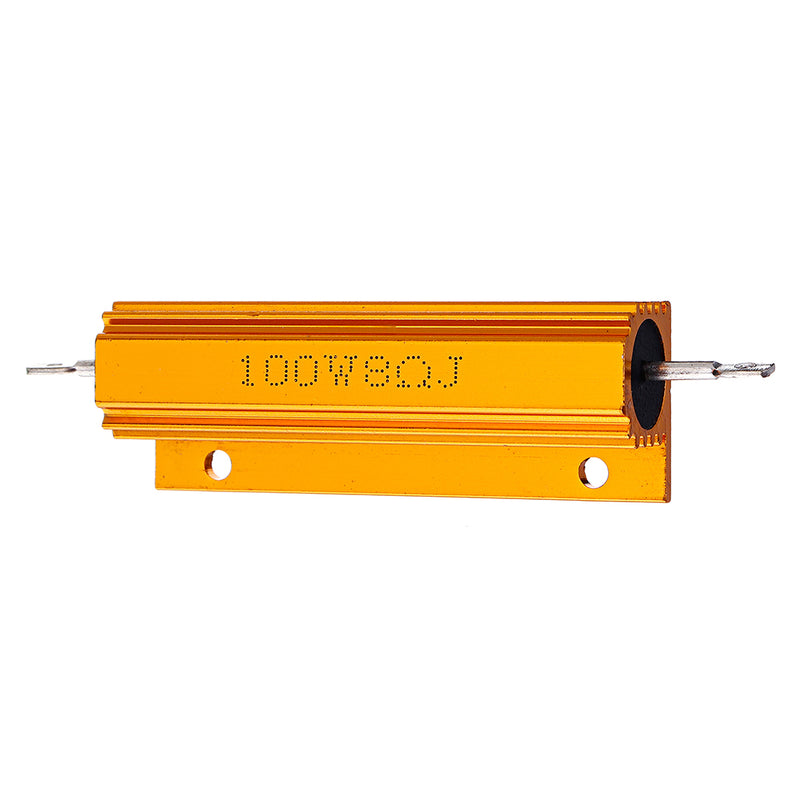 RX24 100W 8R 8RJ Metal Aluminum Case High Power Resistor Golden Metal Shell Case Heatsink Resistance Resistor