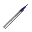 Drillpro 4pcs 2 Flutes HRC65 Milling Cutter 0.5-0.9mm Nano Blue Coating Carbide End Mill