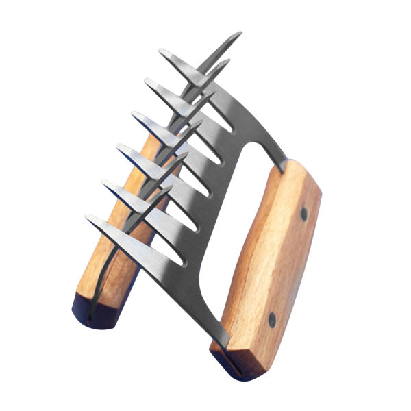 2pcs  Bear Claws Meat Divider Torning Pork Stainless Steel BBQ Forks With Wooden Handle Meat Chopper