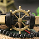 Punk Multilayer Hand Woven Bracelet Rudder Boat Anchor Beaded Bracelet Unisex Wholesale