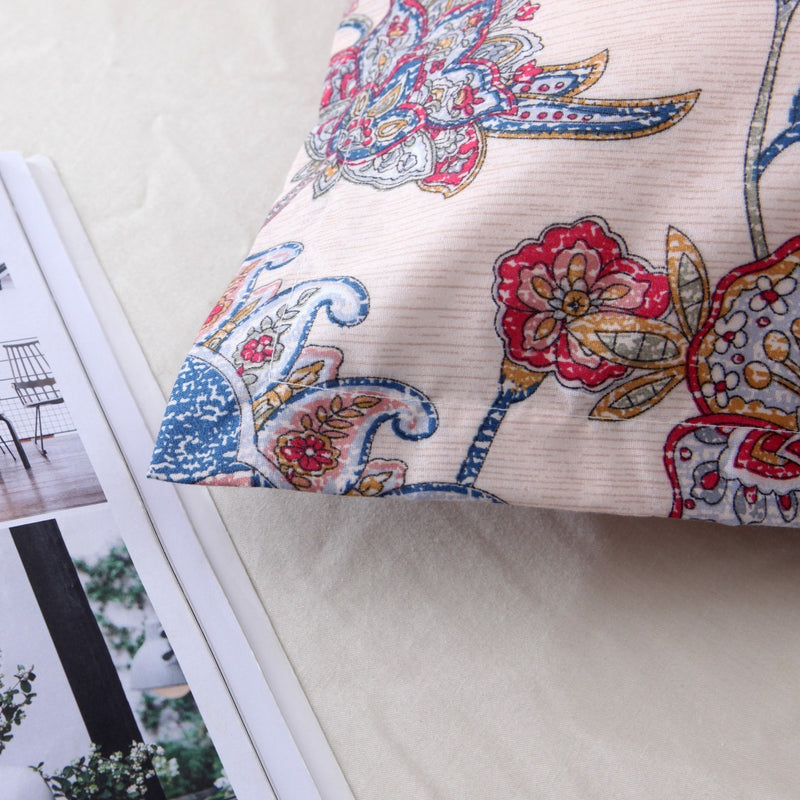 3 PCS Bedding Sets Botanic Flower Printing Quilt Cover Pillowcase For Full Size