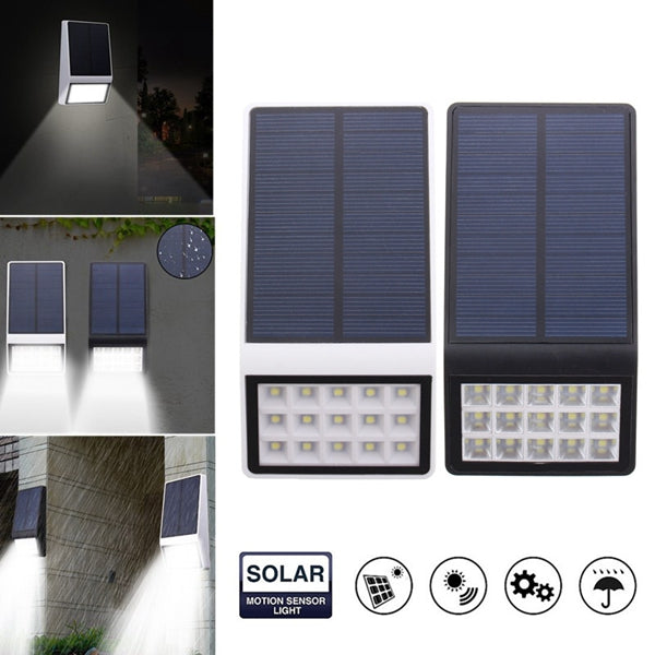 Solar Powered 15 LED PIR Motion Sensor Wall Light Outdoor Garden Waterproof Security Lamp