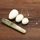 Jade Stone Egg Yoni Egg Massage Stone 3PCS Natural Chakra Healing Yoga Exercise Eggs To Train Pelvic Muscles Kegel Exercise Manual Massager
