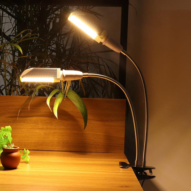 Indoor 50W LED Grow Light Double Head Adjustable Gooseneck Full Spectrum Lamp 88LEDs Dimmable Lamps With Timer For Greenhouse Plants Vegetable Flower