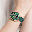 RUIMAS 592 Fashion Women Watch Waterproof Chronograph Leather Strap Light Luxury Quartz Watch