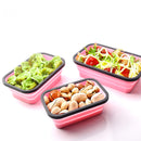 IPRee 4Pcs Silicone Lunch Box Folding Food Container Camping Picnic Fresh Storage Tableware