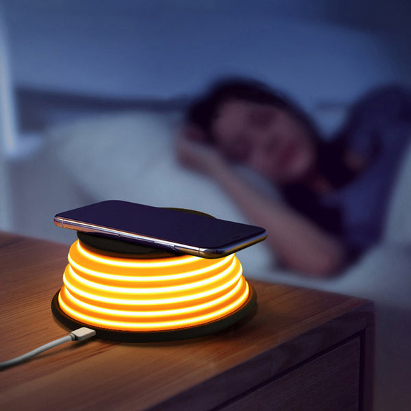 Folding LED Lamp 10W Fast QI Wireless Charger Pad Wireless Charging Stand Night Light Phone Holder