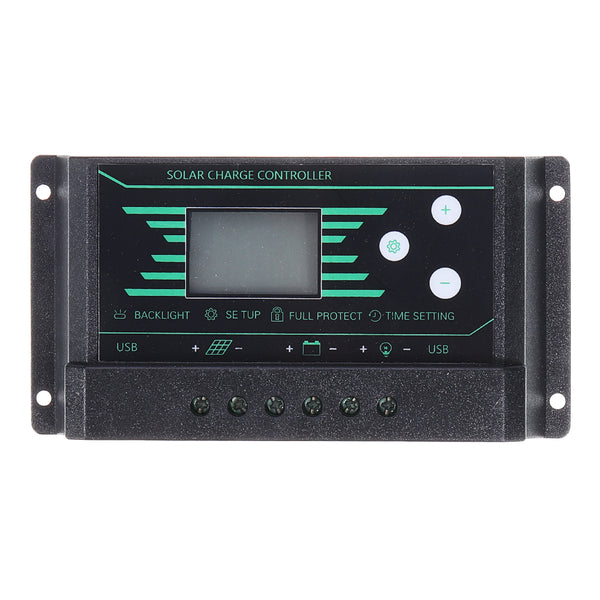 PWM 10/20/30A 12V/24V Auto Solar Charge Controller LCD Dispaly Battery Charge Solar Controller Dual USB Port 2.5A with Backlight