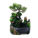 LED Desktop Mini Resin Rockery Garden Landscape Pump Fountain Figurines Home Office