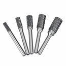 5pcs 6-14mm Tungsten Carbide Rotary Burr Die Grinder Drill Bits Set for Woodworking