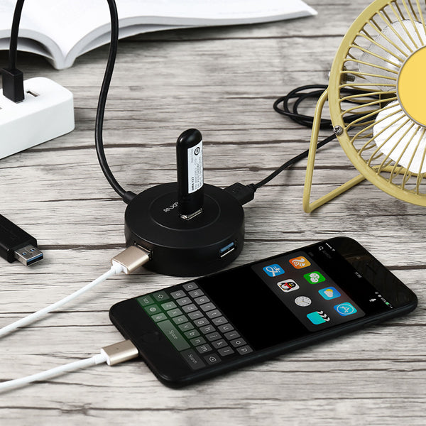 RAXFLY 4 Ports USB 3.0 High Speed USB Splitter Hub For iPhone X 8Plus Oneplus 5 Xiaomi 6 Mi A1 S8
