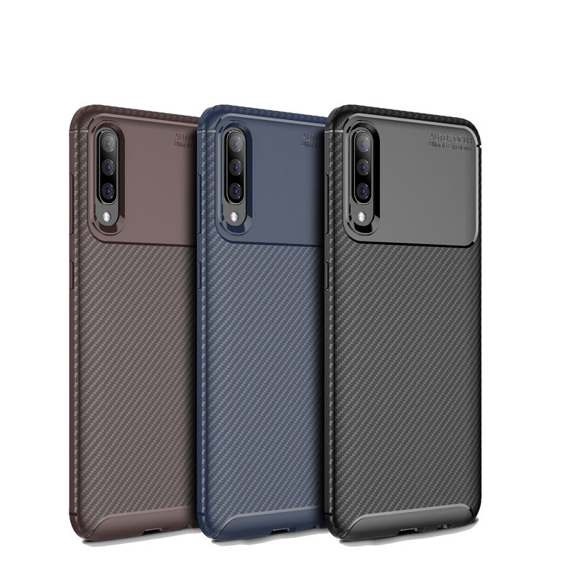 Bakeey Protective Case For Samsung Galaxy A50 2019 Carbon Fiber Fingerprint Resistant Soft TPU Back Cover