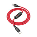 HOCO 3A Type C Micro USB LED Display Timing Control Fast Charging Data Cable For Huawei P30 Pro Mate 30 Xiaomi Mi9 9Pro S10+ Note 10