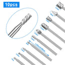 Drillpro 20PCS Drill Bit Set 10PCS Router Bits Woodworking File Rasp Drill Bit 1/8 Inch Shank and 10PCS Router Burrs Embossed Grinding Head 1/4 Inch Shank for DIY Woodworking Carving Drilling